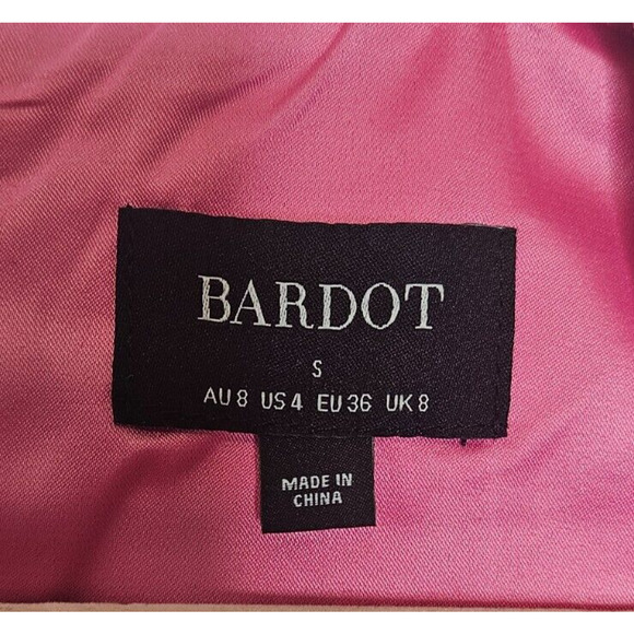 Bardot Women The Amie Mini Dress Small Candy Pink Ruched Short Puff Sleeve Party - Picture 5 of 14